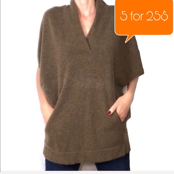 Pure Jill Sweaters - Pure Jill Wool Poncho brown oversized sweater